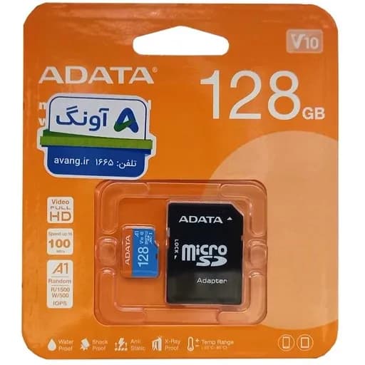 کارت حافظه 128 گیگابایت ای دیتا مدل ADATA MICRO SDXC UHS-I V۱۰ R۱۰۰W۲۵+ADP ۱۲۸G با گارانتی 5 ساله شرکتی — تصویر ۳