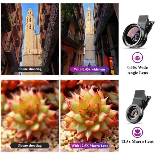 لنز کلیپسی موبایل Apexel APL-0.45WM Wide Macro Lens — تصویر ۵