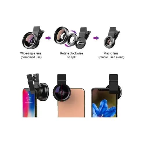 لنز کلیپسی موبایل Apexel APL-0.45WM Wide Macro Lens — تصویر ۶