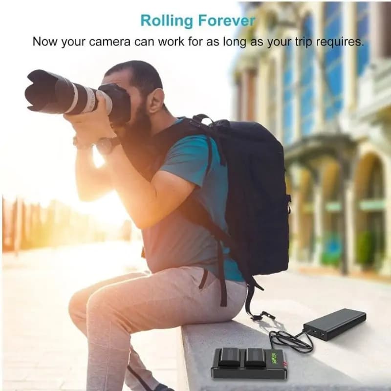 پکیج شارژر دوبل نیور Neewer NP-FW50 Dual Charger + دو باتری — تصویر ۱۱