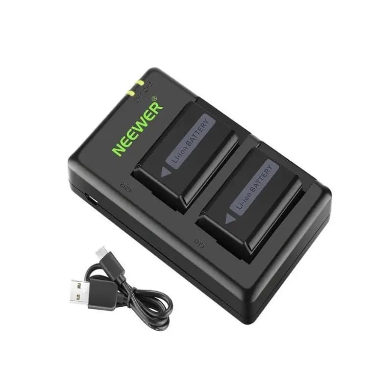 پکیج شارژر دوبل نیور Neewer NP-FW50 Dual Charger + دو باتری