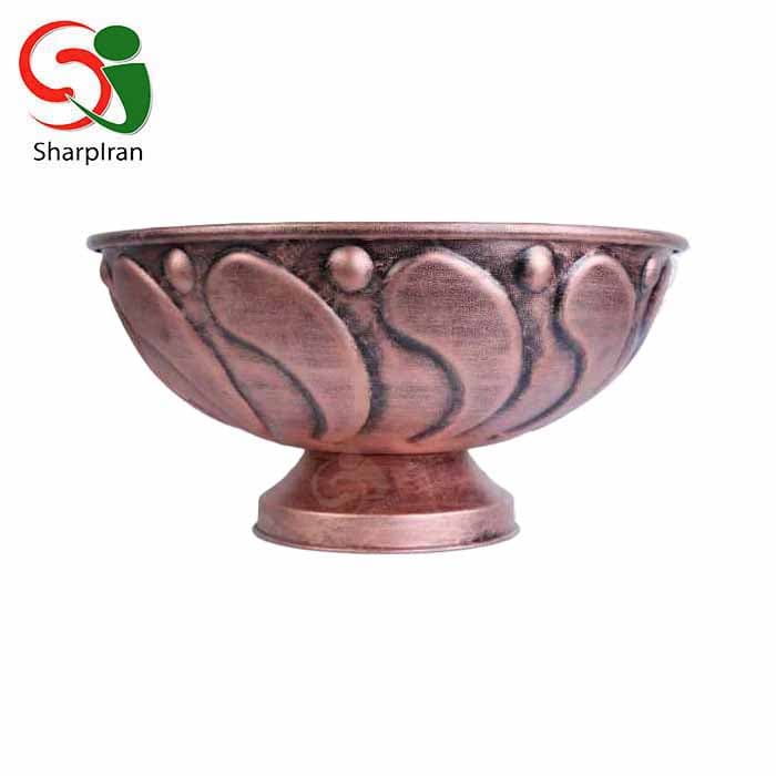 جام رومیزی پتینه مدل اشکی رنگ مسی