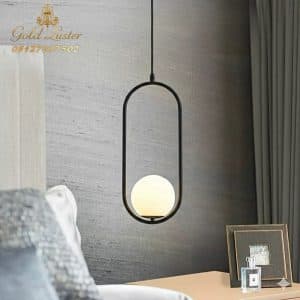 آویز مولکولی مشکی کنار تختی بیضی