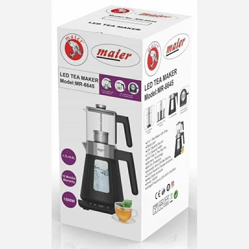 چای ساز روهمی مایر MR-6645 | خرید چای‌ساز شیشه‌ای Maier — تصویر ۳