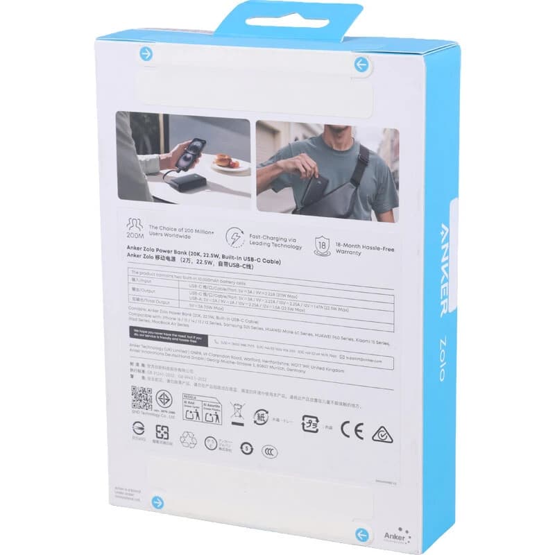 پاور بانک فست شارژ انکر Zolo A110EH11 22.5W ظرفیت 20000 میلی آمپر ساعت — تصویر ۴