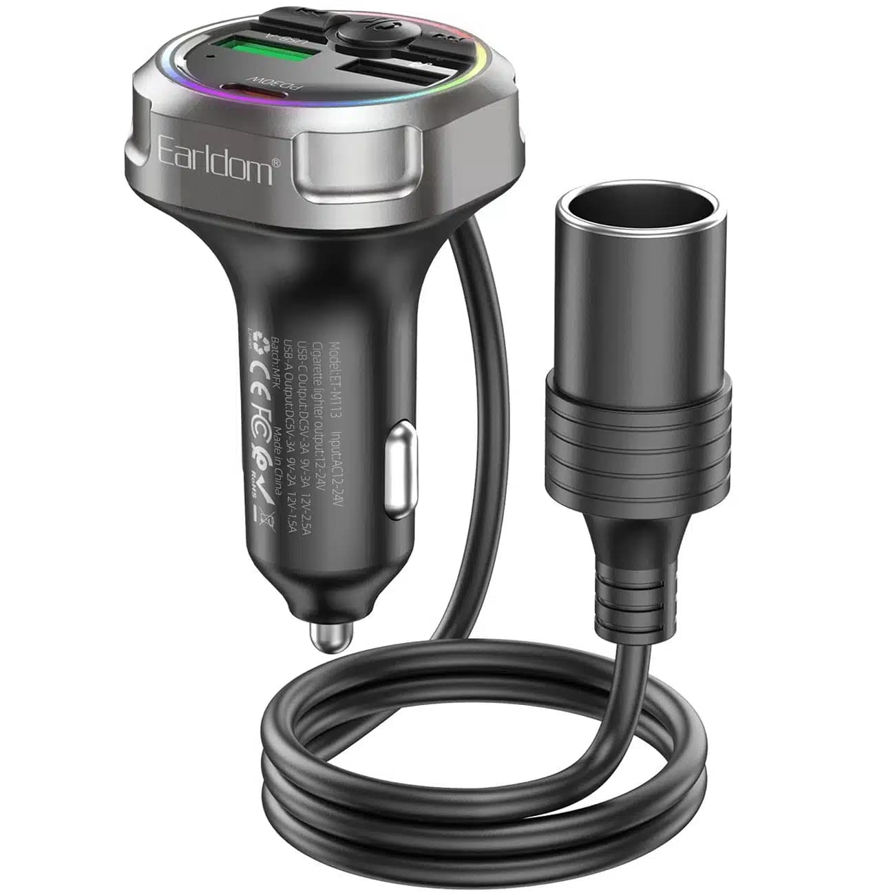 شارژر فندکی و اف ام پلیر ارلدام مدل ET-M113 توان 84 وات — تصویر ۱۰