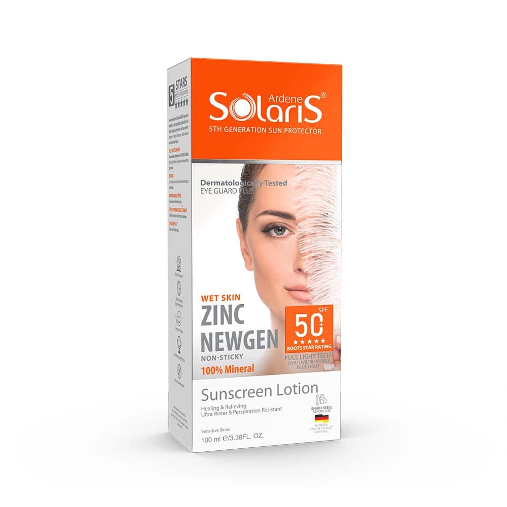 لوسیون ضد آفتاب فیزیکال آردن سولاریس مدل Zinc NEWGEN +SPF50 بی رنگ — تصویر ۱۱