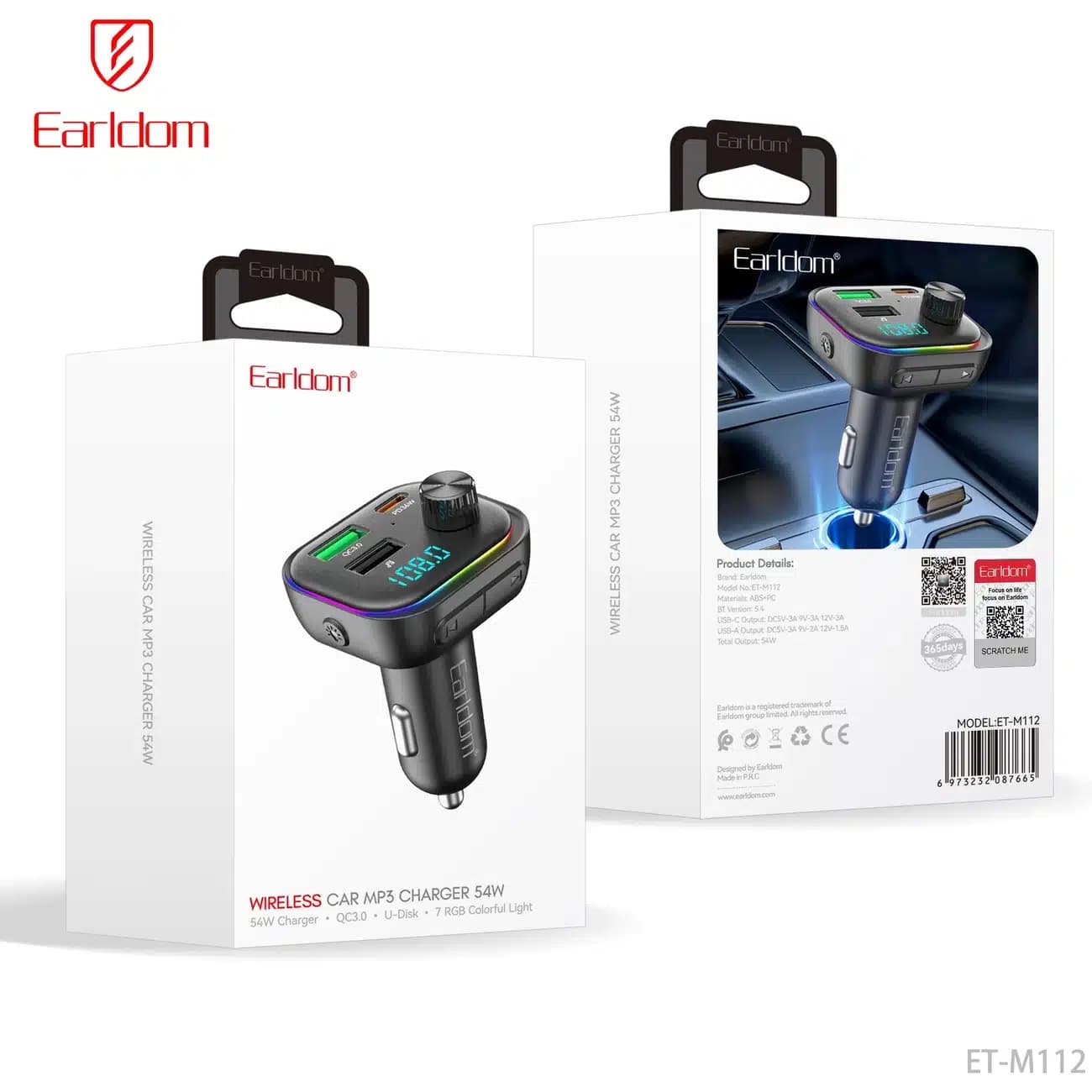 شارژر فندکی و اف ام پلیر بلوتوثی ارلدام Earldom مدل ET-M112 با بلوتوث 5.4 — تصویر ۹