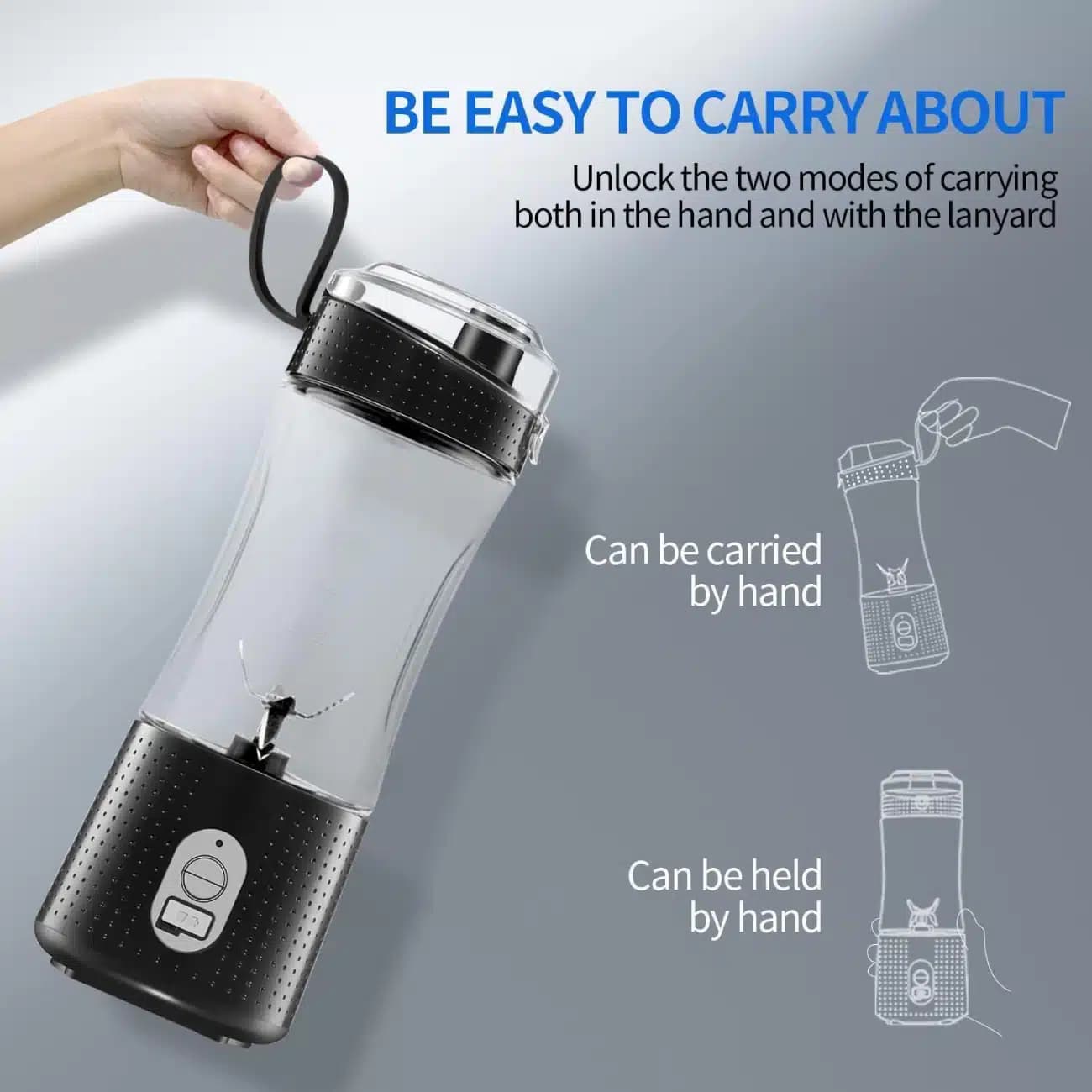 شیکر و آبمیوه گیری شارژی قابل حمل 380 میلی لیتر گرین لاین GNBLNDMPJBK — تصویر ۷