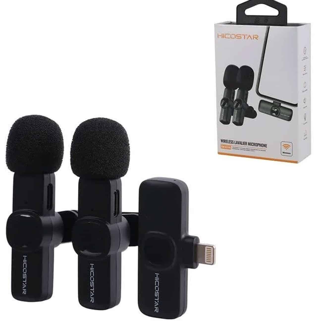 میکروفون یقه ای بی سیم لایتنینگ هایکواستار مدل HS-MC522i دو فرستنده — تصویر ۸