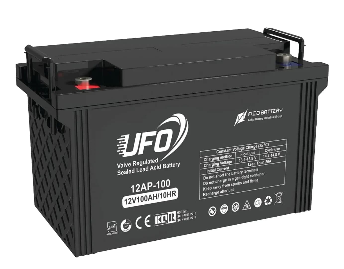 باتری یو پی اس 100 آمپرساعت یوفو (UFO) 12 ولت — تصویر ۳