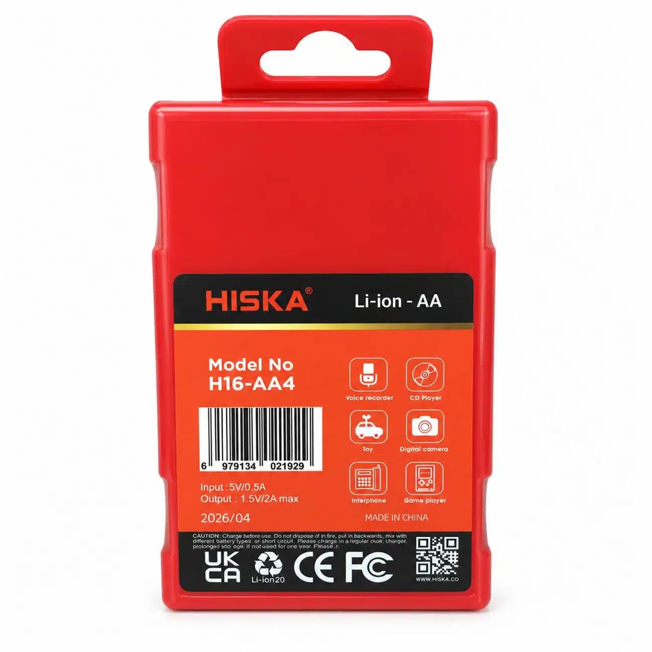 باتری قلمی شارژی هیسکا HISKA مدل H16-AA4 بسته 4 عددی — تصویر ۸