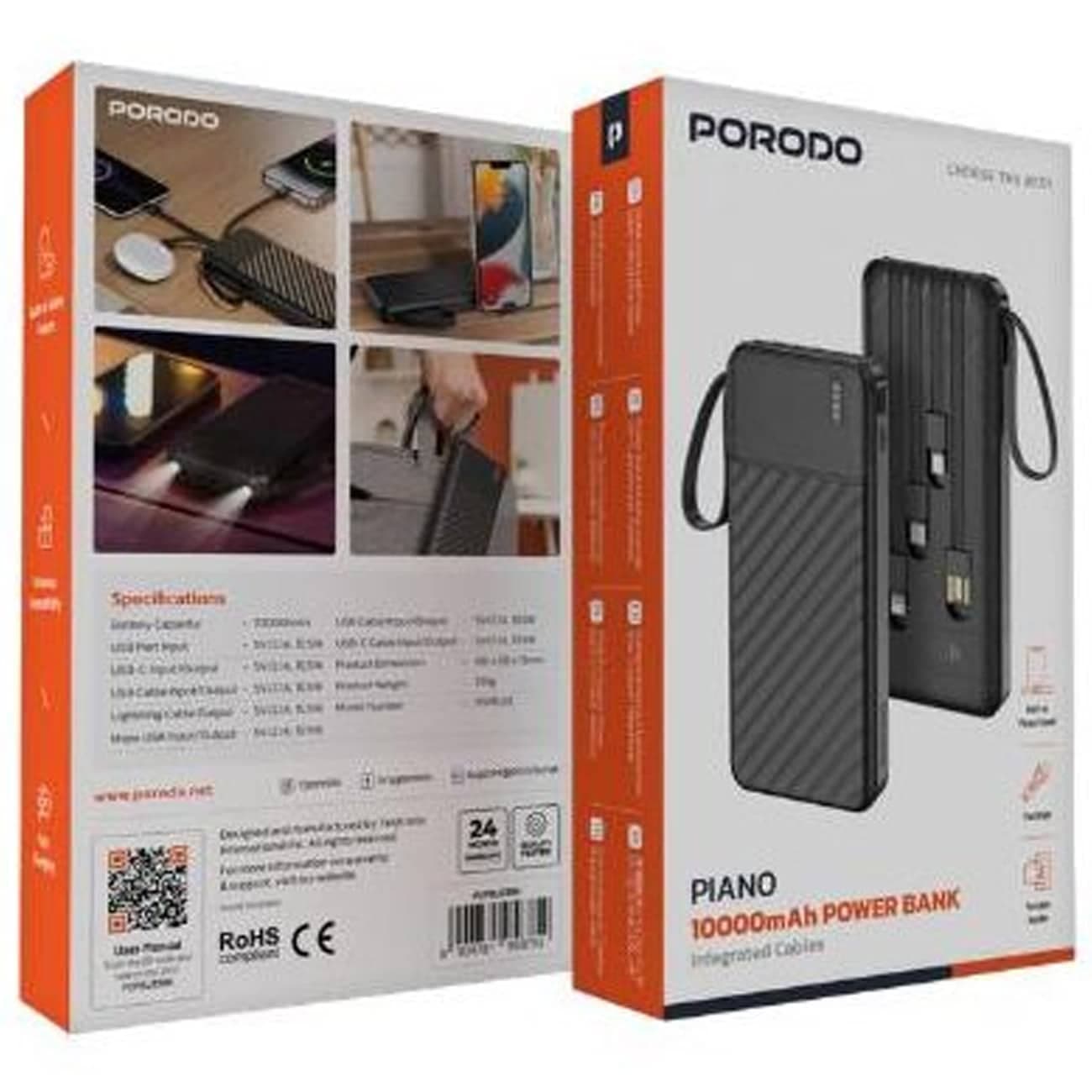 پاوربانک 10000 پورودو Porodo مدل PDPBJ33BK توان 10.5 وات — تصویر ۷