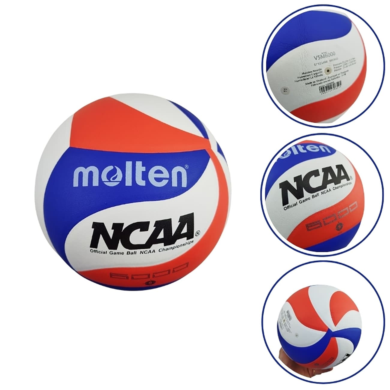 توپ والیبال مولتن Molten مدل V5M6000 طرح NCAA سایز 5 — تصویر ۲