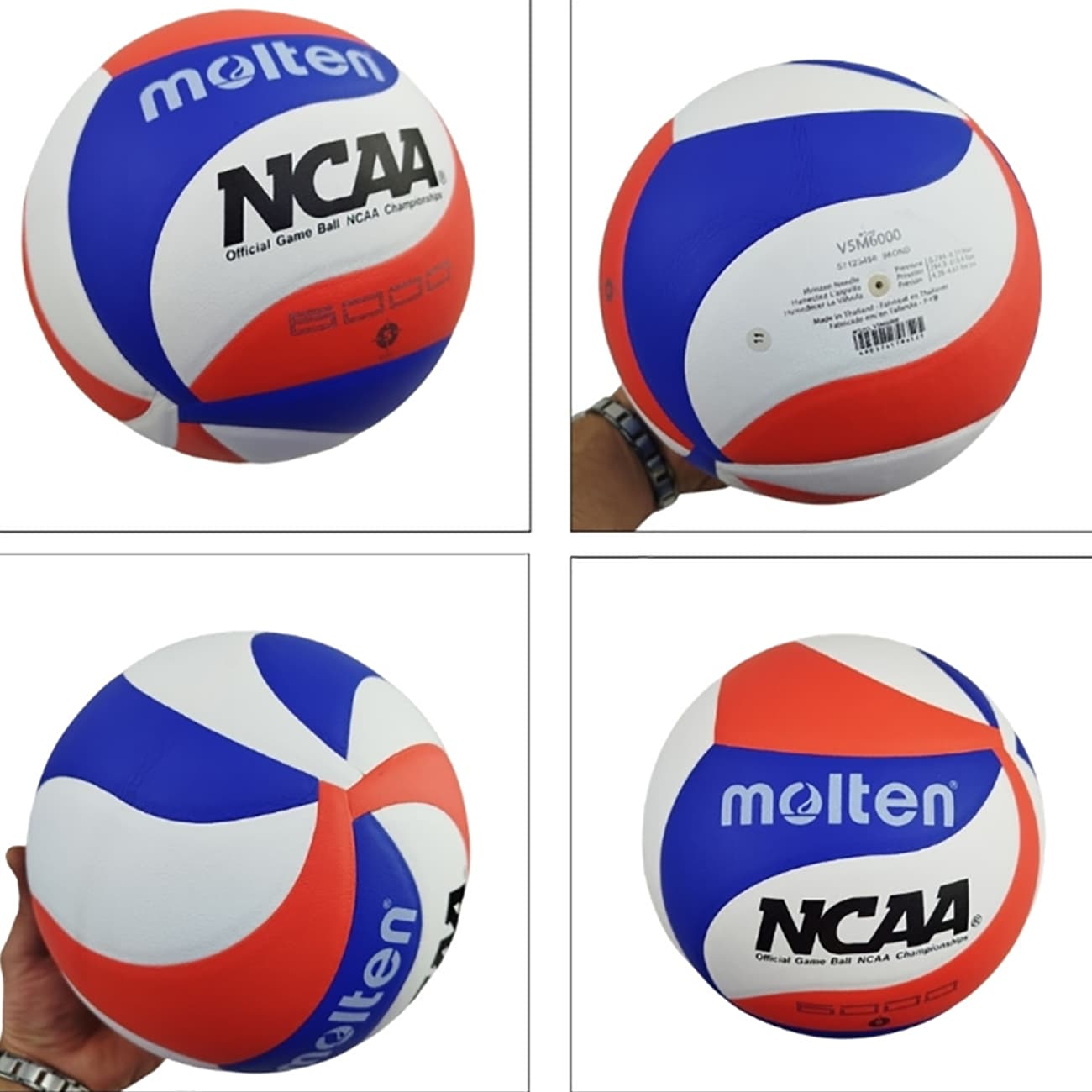 توپ والیبال مولتن Molten مدل V5M6000 طرح NCAA سایز 5 — تصویر ۳