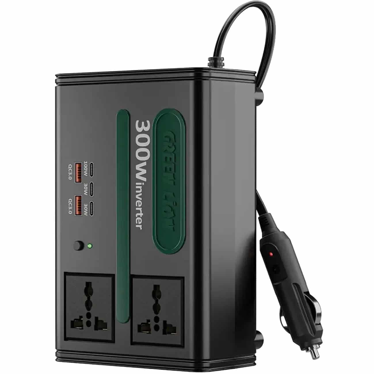 اینورتر خودرو گرین لاین Green Lion مدل GC-300 توان 300 وات — تصویر ۲