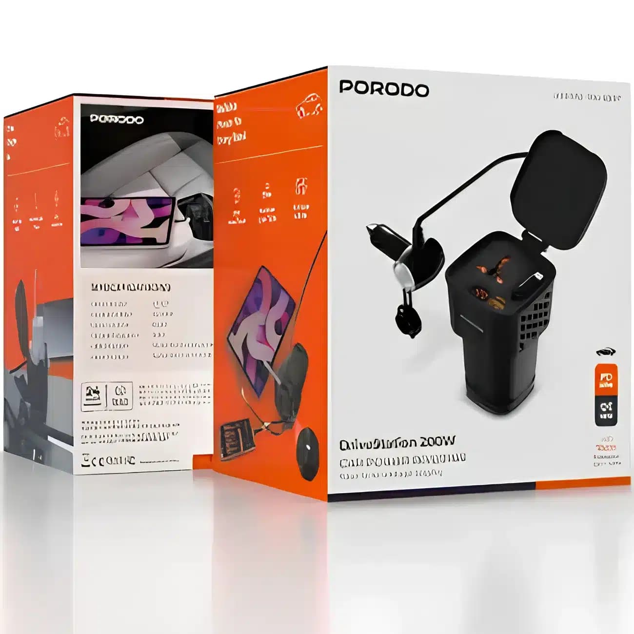 مبدل برق خودرو پرودو Porodo مدل PDCI103BK توان 200W — تصویر ۸