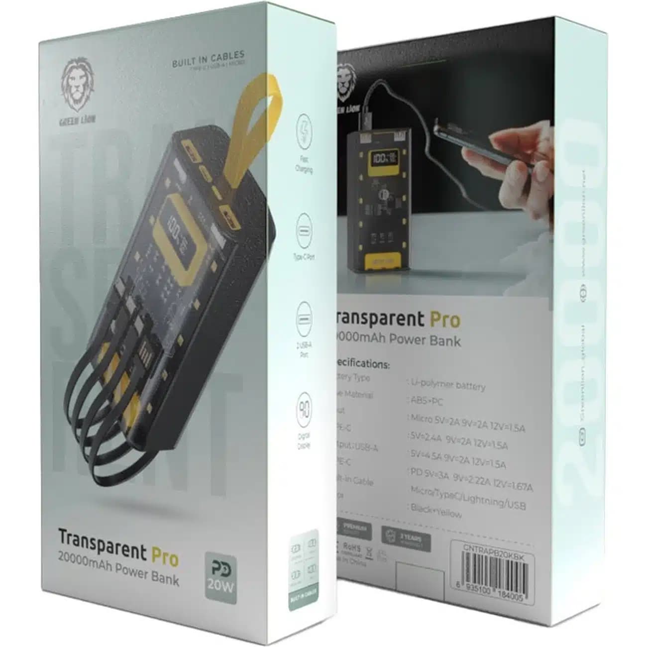 پاور بانک 20000 گرین لاین Green Lion مدل GNTRAPB20KBK توان 20 وات — تصویر ۷