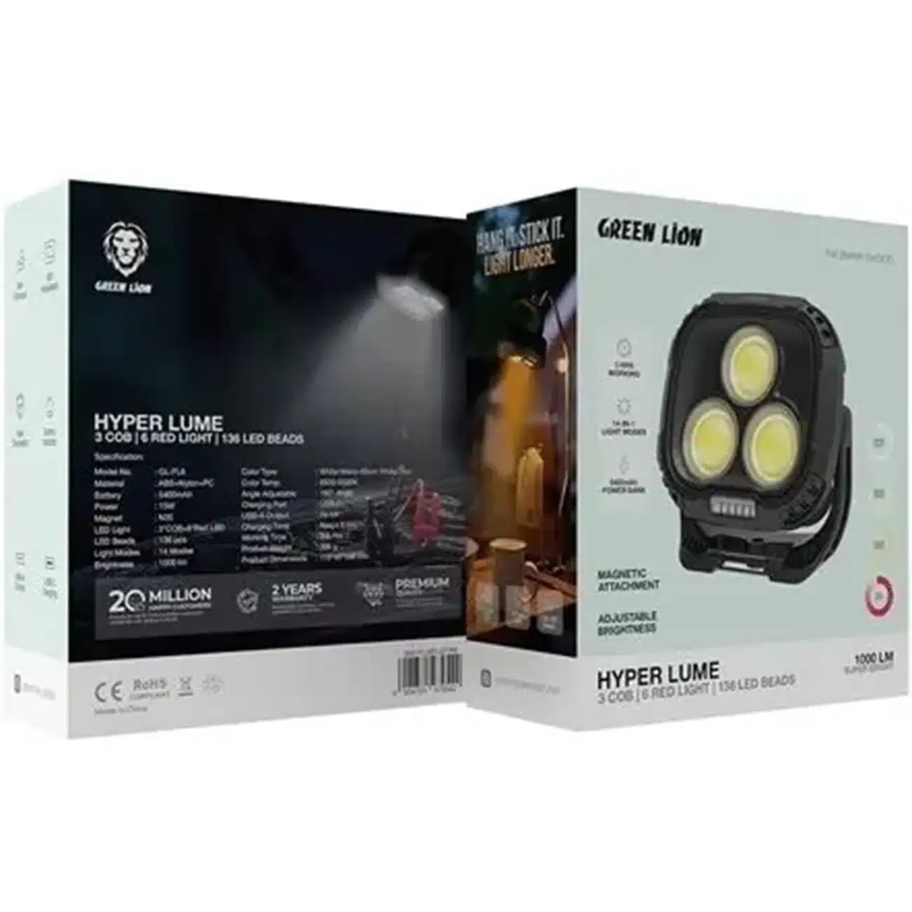 چراغ کمپینگ شارژی گرین لاین Green Lion مدل ‎ GL-FL6 — تصویر ۹
