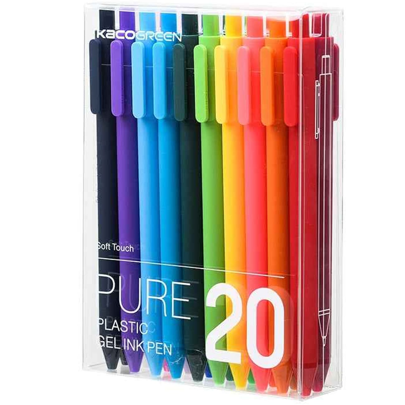 خودکار ژلهای کاکو (KACO K1015) نوک 0.5 میلیمتری 20 عددی مدل Colorful
