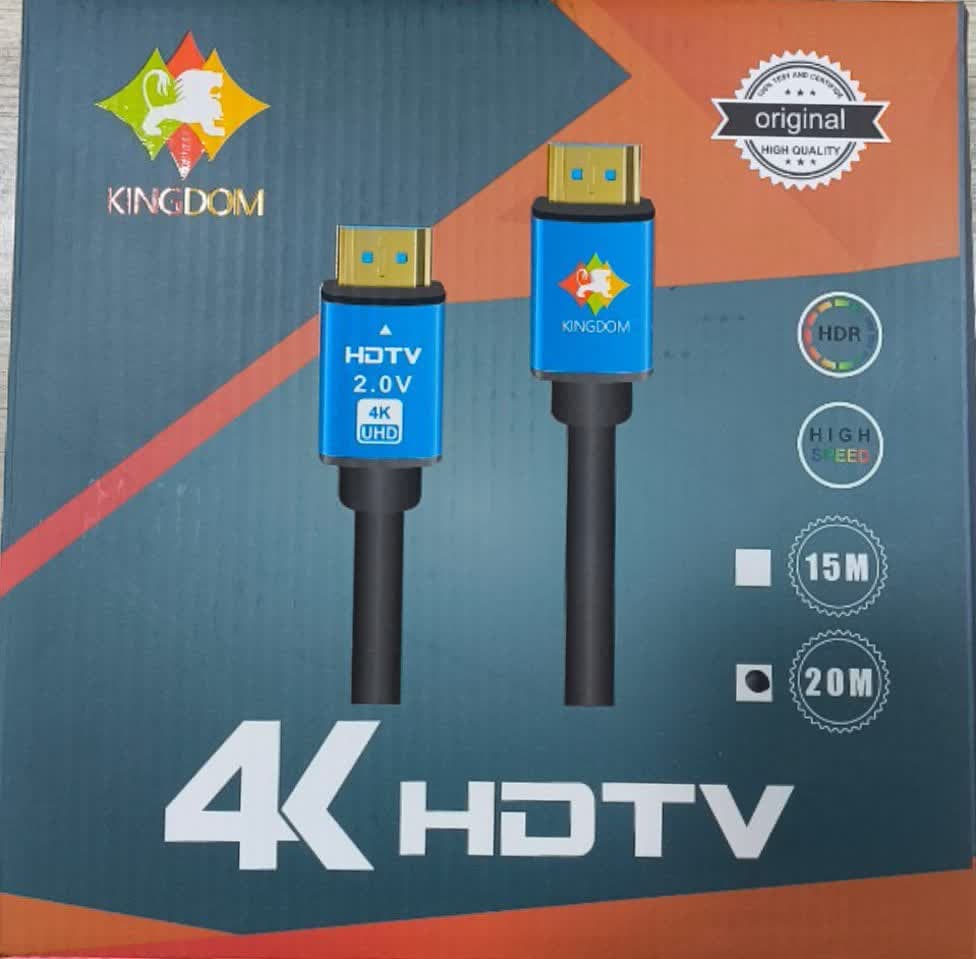 کابل اچ دی ام آی 4K ورژن 2 برند KINGDOM به طول 20 متر