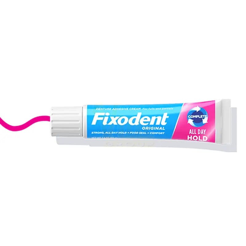 چسب دندان مصنوعی Fixodent Original فیکسودنت صورتی — تصویر ۴