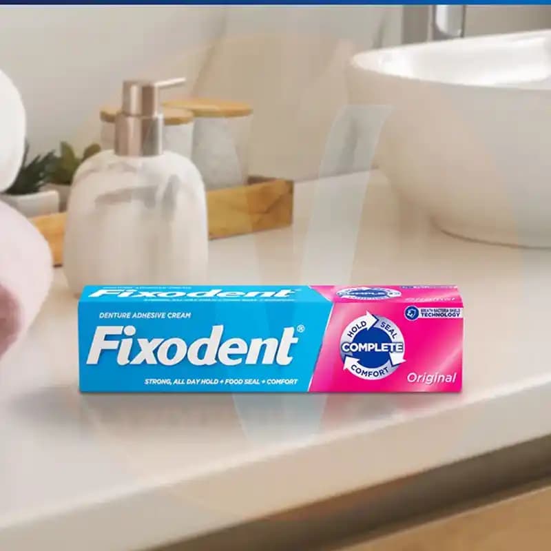 چسب دندان مصنوعی Fixodent Original فیکسودنت صورتی — تصویر ۵
