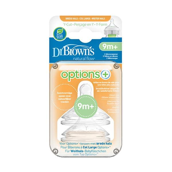 سر شیشه پهن دو عددی +9 ماه دکتر براونز DR.Brown’s