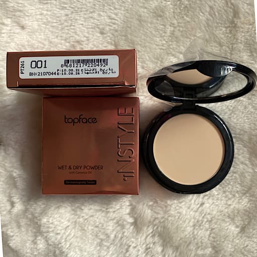 پنکیک تاپ فیس 2 کاره خشک و مرطوب شماره 001 TOPFACE Instyle Wet & Dry Powder — تصویر ۳