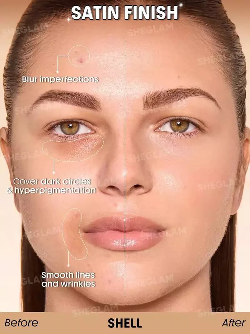 کرم پودر شیگلم مدل Skin Sync رنگ shell — تصویر ۳