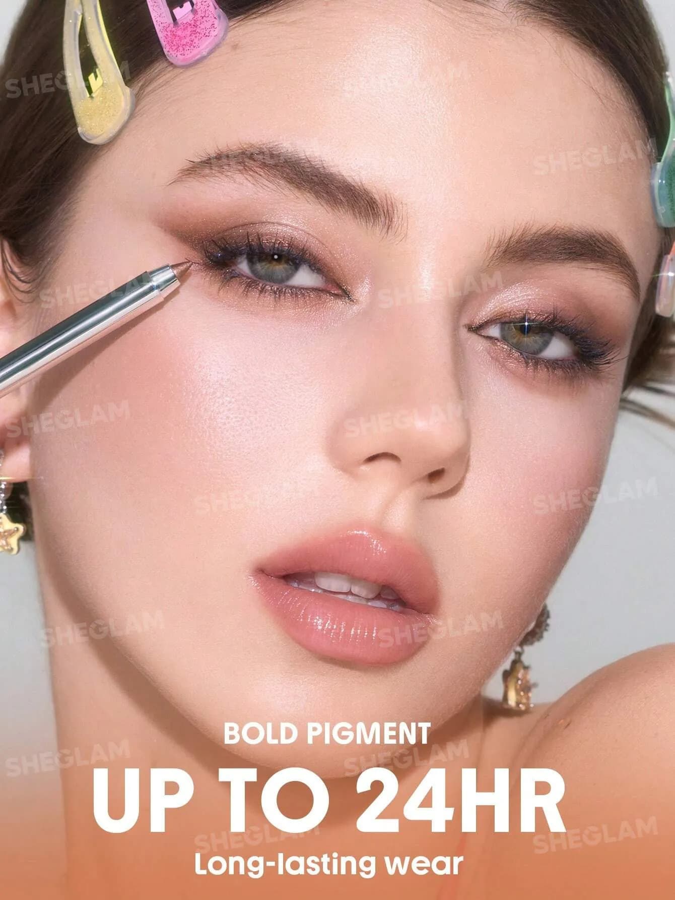 خط چشم ژلی شیگلم مدل Boldline Longwear رنگ قهوه ای شاین Metallic Brown — تصویر ۴