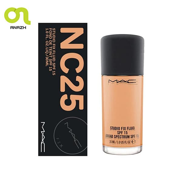کرم پودر مک Mac مدل Studio Fix Fluid شماره NC25 — تصویر ۵
