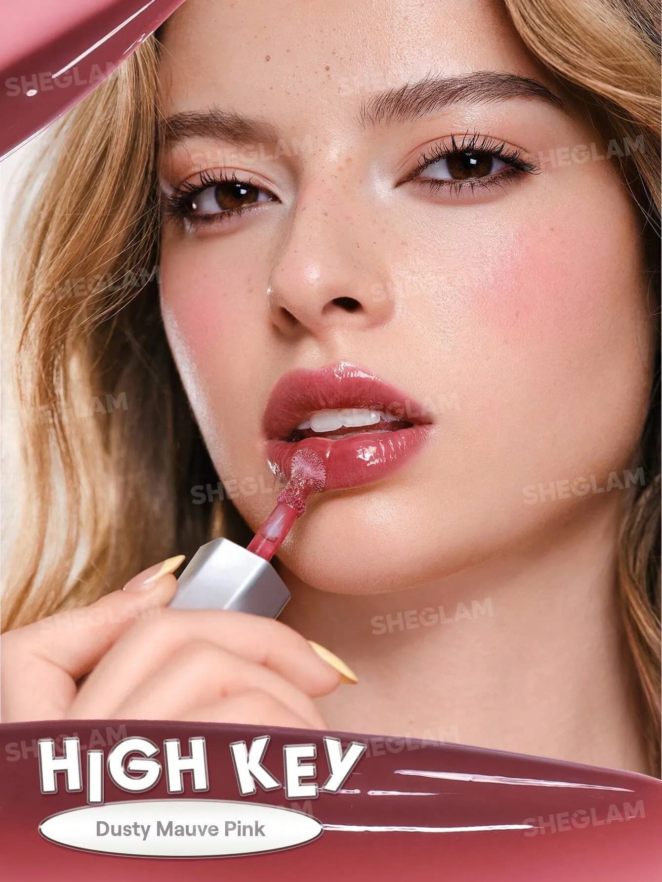 لیپ گلاس آینه ای مدل Glass Lock Air Gloss رنگ High Key — تصویر ۵