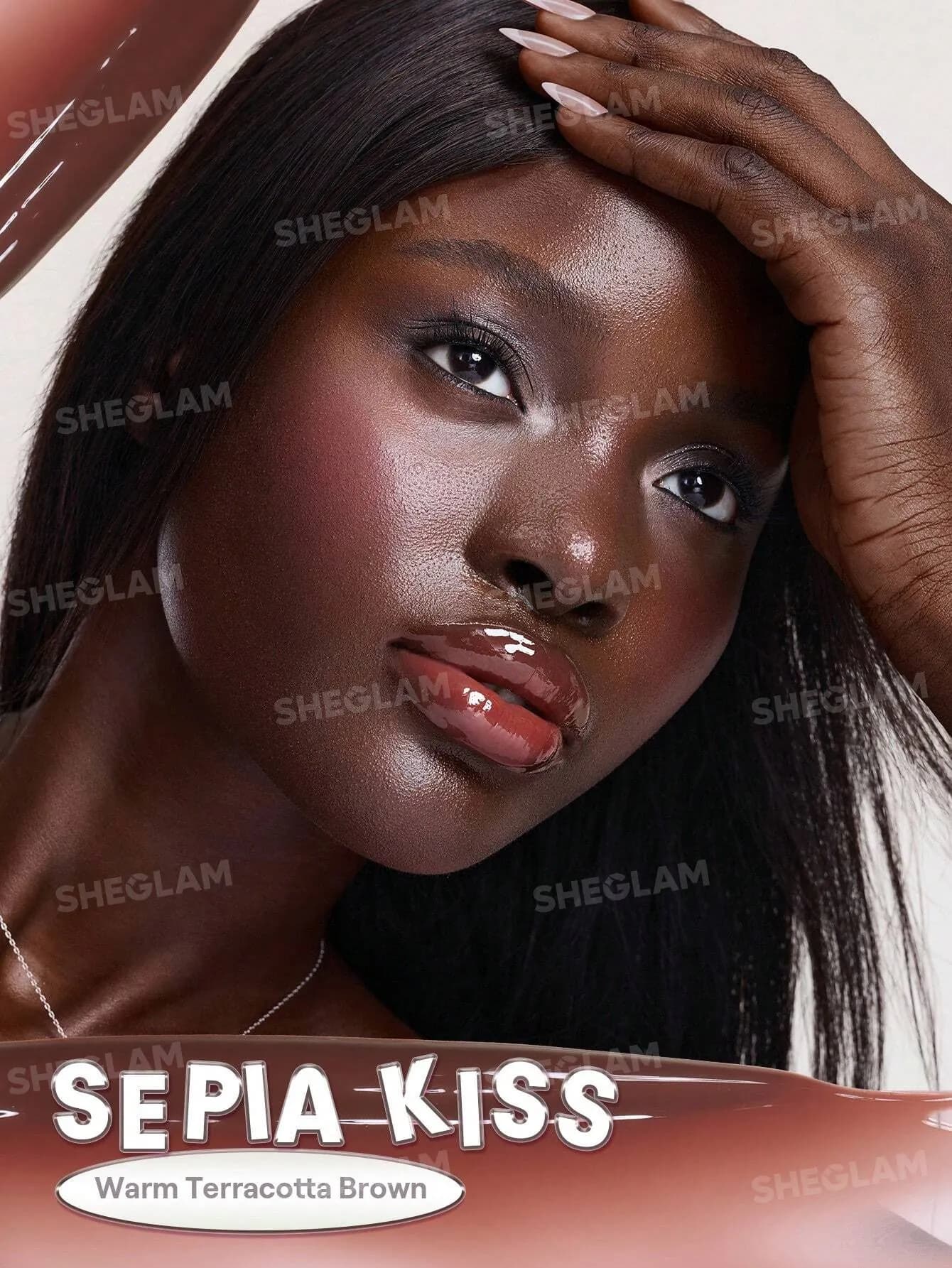 لیپ گلاس آینه ای مدل Glass Lock Air Gloss رنگ Sepia Kiss — تصویر ۱۰