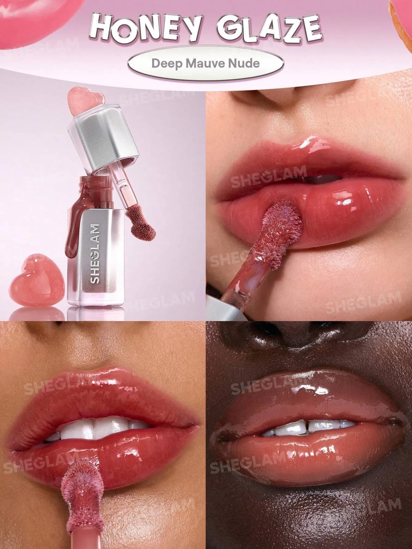 لیپ گلاس آینه ای مدل Glass Lock Air Gloss رنگ Honey Glaze — تصویر ۳