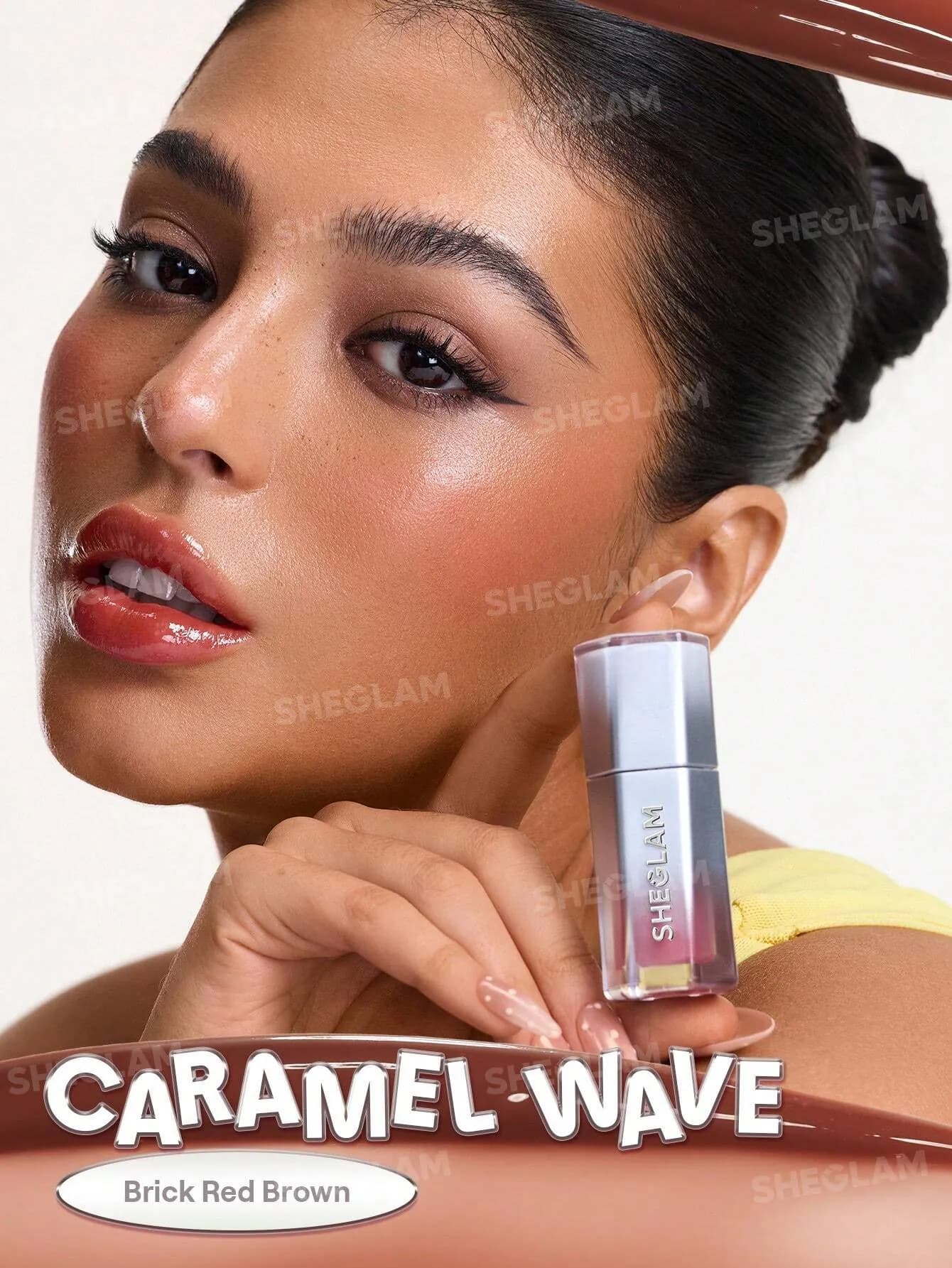 لیپ گلاس آینه ای مدل Glass Lock Air Gloss رنگ Caramel Wave — تصویر ۴