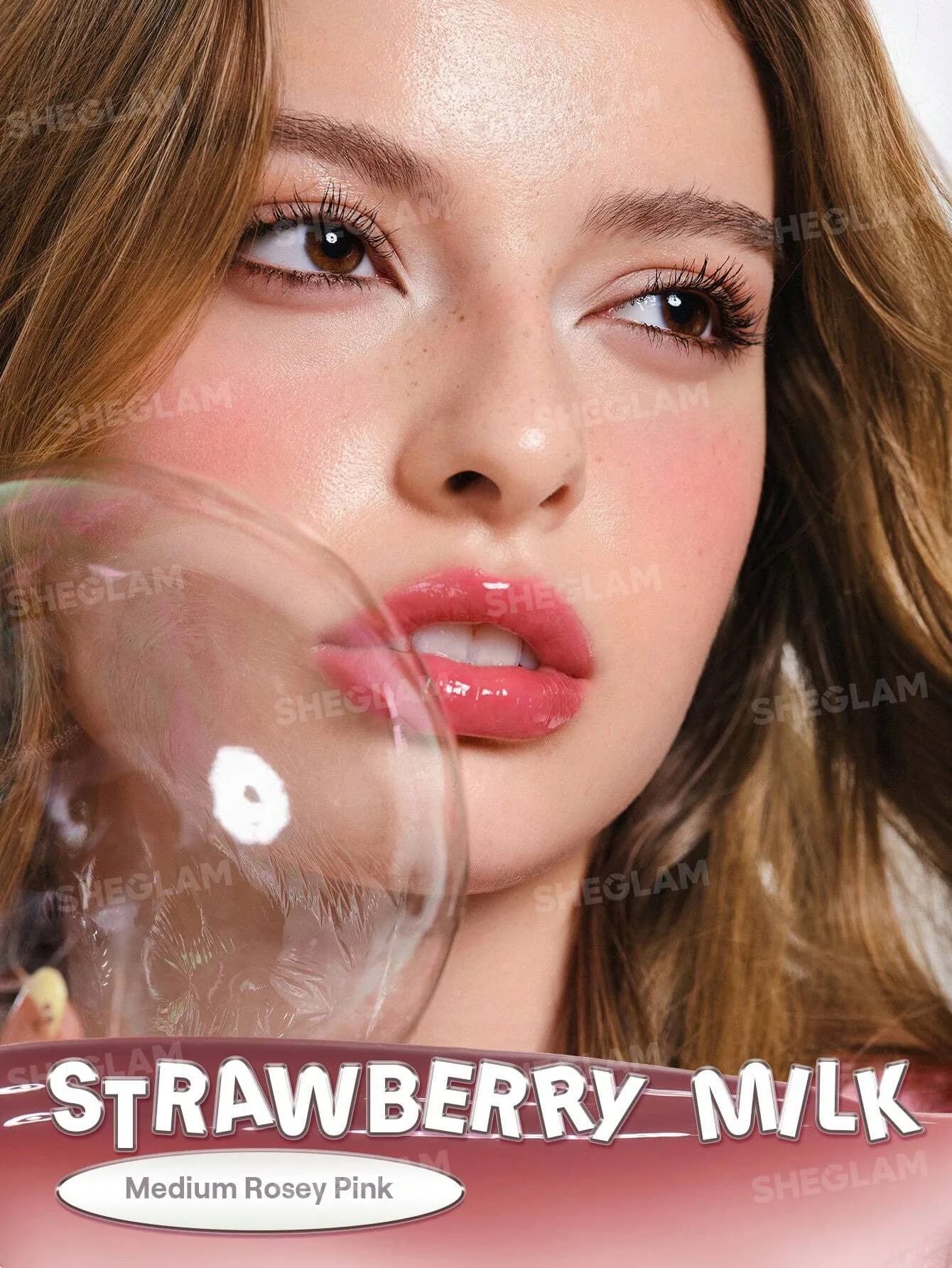 لیپ گلاس آینه ای مدل Glass Lock Air Gloss رنگ Strawberry Milk — تصویر ۵