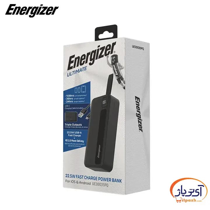 پاوربانک انرجایزر UE30035PQ 22.5W PD ظرفیت 30000mAh — تصویر ۷