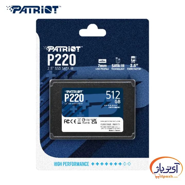 اس اس دی اینترنال SATA3.0 پتریوت P220 ظرفیت 512 گیگابایت — تصویر ۴