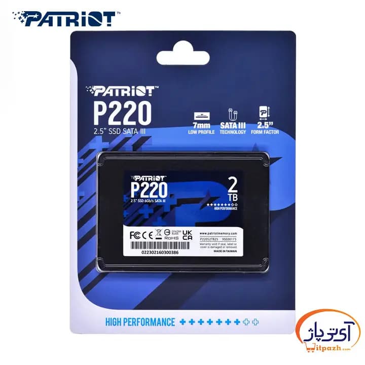 اس اس دی اینترنال SATA3.0 پتریوت Patriot P220 ظرفیت 2 ترابایت — تصویر ۴