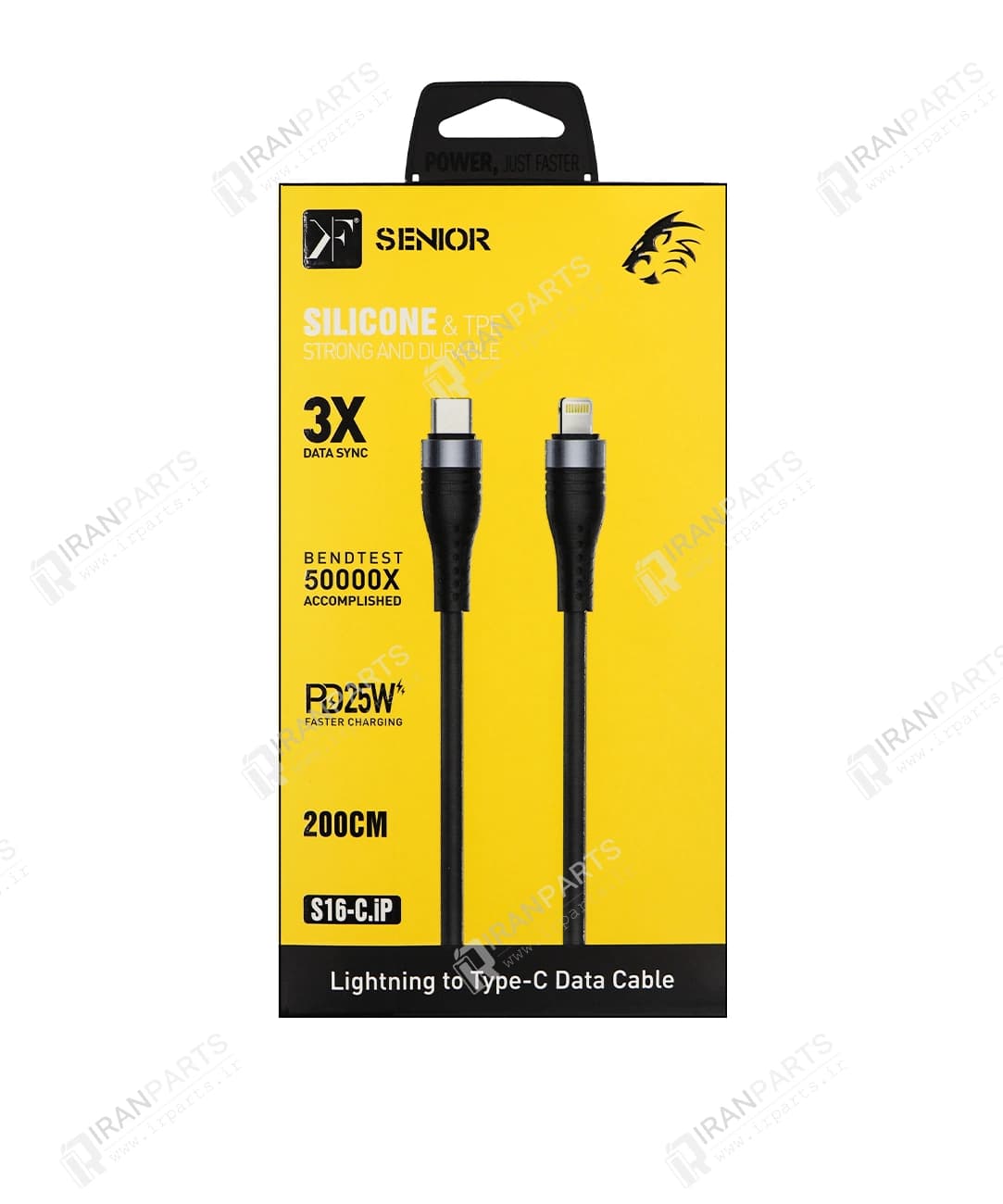 کابل شارژ سیلیکونی 2 متری تایپ سی به لایتنینگ مدل KF Senior S16-C.iP — تصویر ۶
