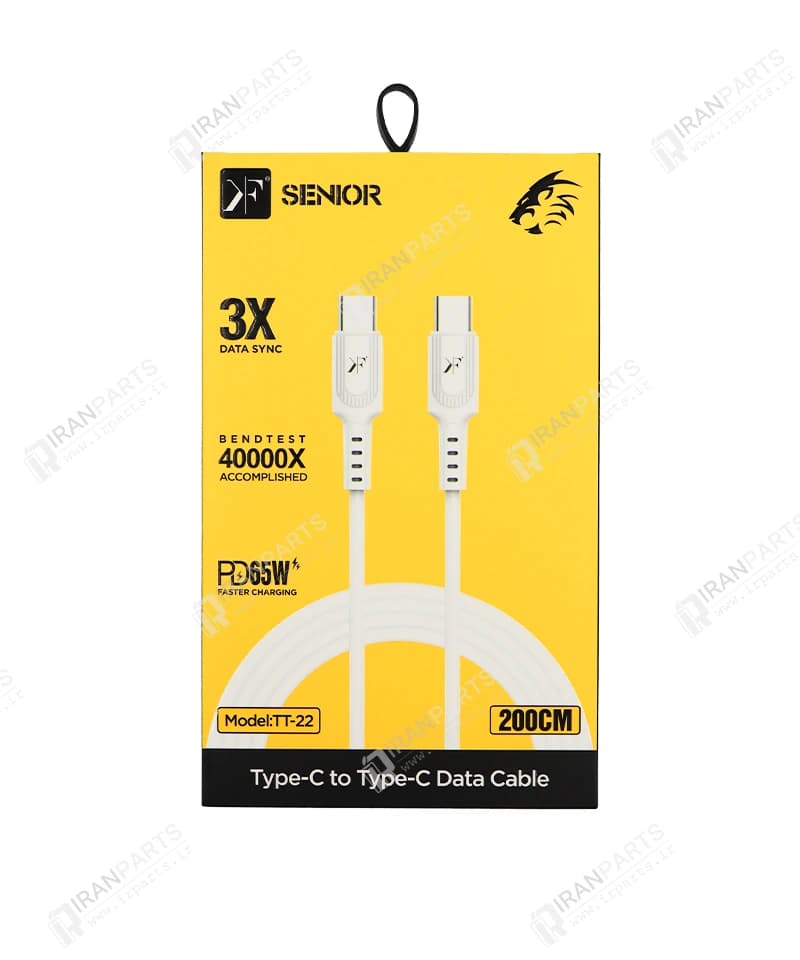 کابل شارژ 2 متری تایپ سی کی اف سنیور مدل KF TT-22 — تصویر ۵