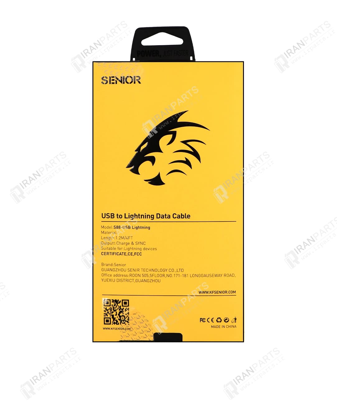 کابل شارژ 1.2 متری لایتنینگ کی اف سنیور مدل KF Senior S88-iP — تصویر ۳