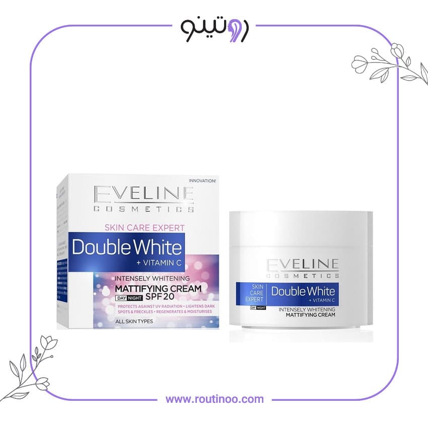 کرم سفید کننده اولاین محصول روشن کننده و مات کننده Eveline Double White — تصویر ۴