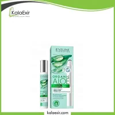 رول آبرسان دور چشم اولاین آلوئه ورا و کلاژن Eveline Organic Aloe — تصویر ۳