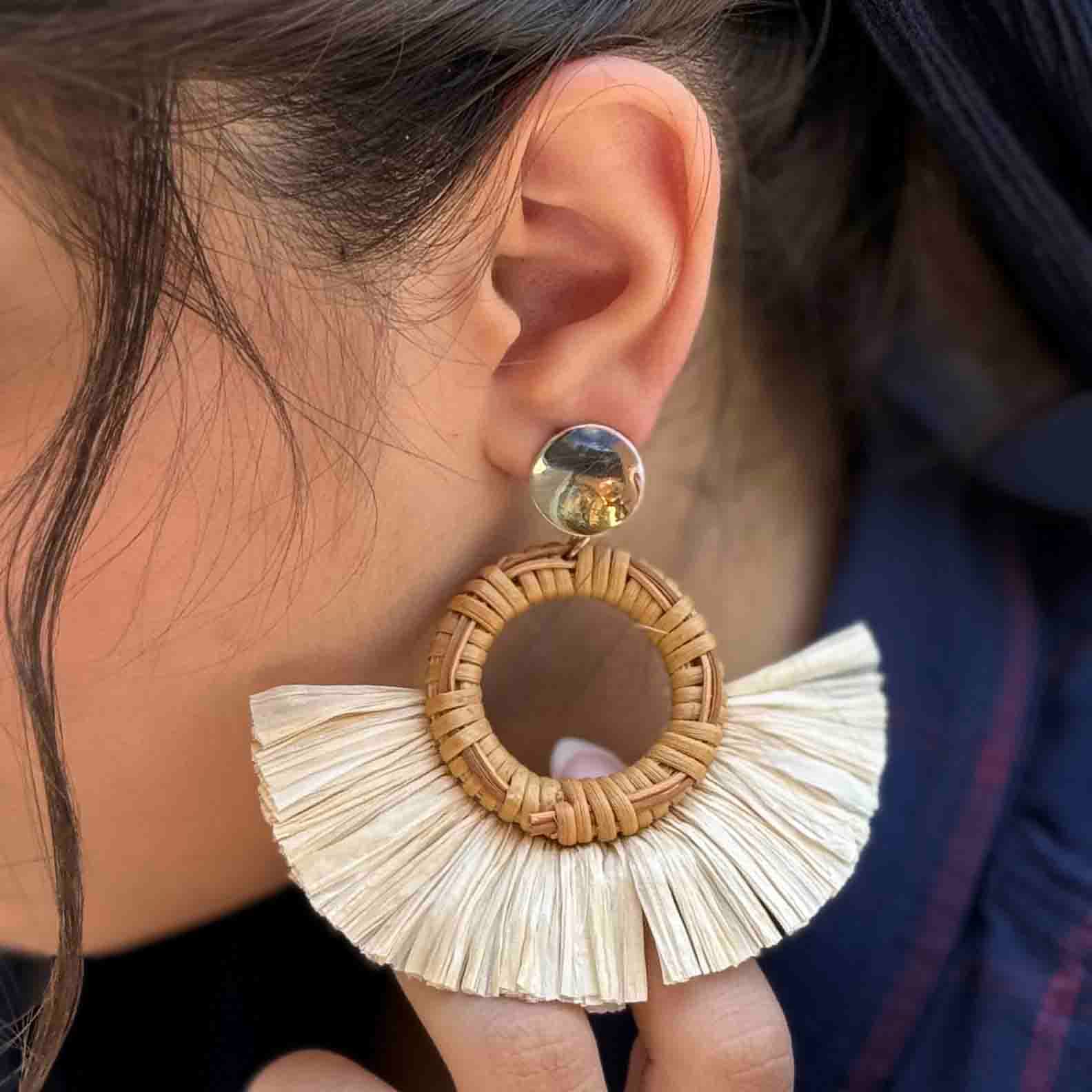 گوشواره ترند کنفی حصیری کد (8763) — تصویر ۲