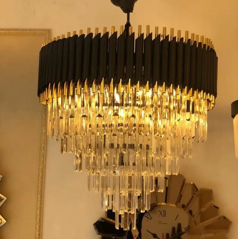 لوستر لوله ای مشکی گرد