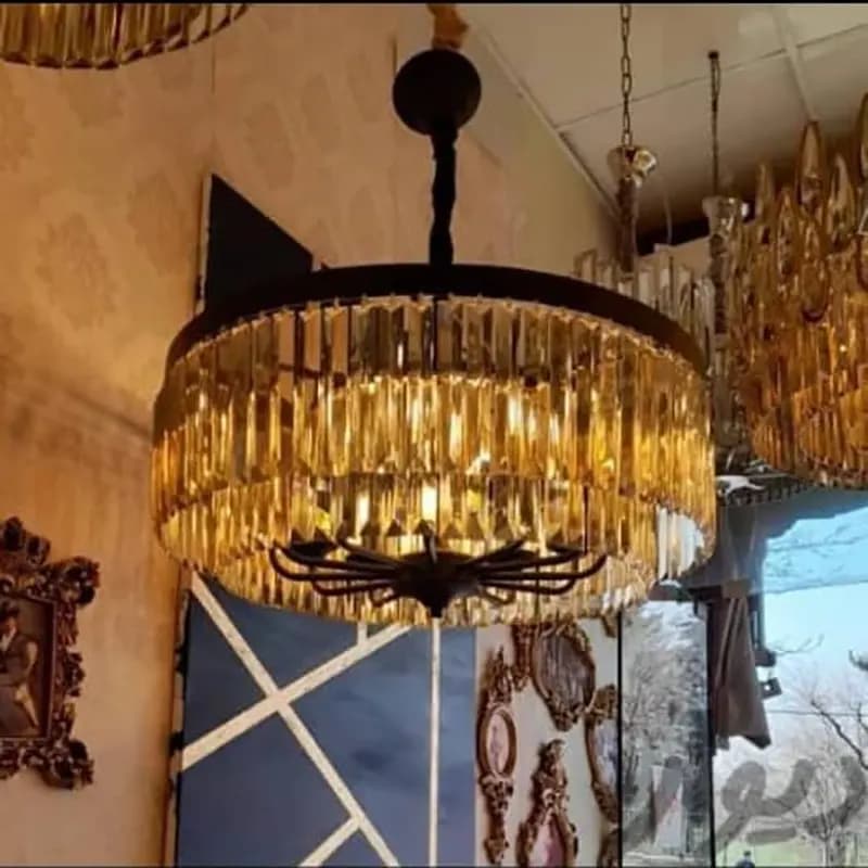 لوستر سانتی گرد کریستالی — تصویر ۲