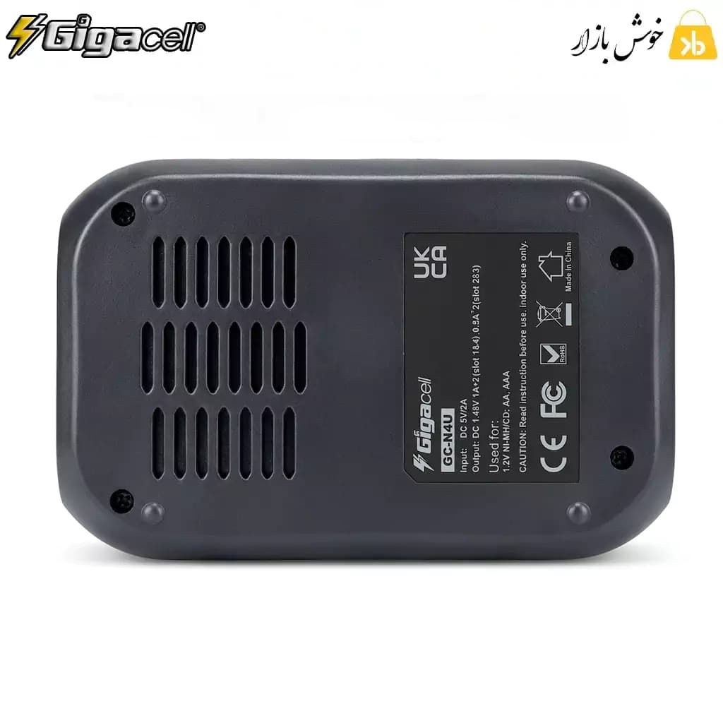 شارژر باتری 4 کاناله گیگاسل مدل GC-N4U نمایشگر دار — تصویر ۵