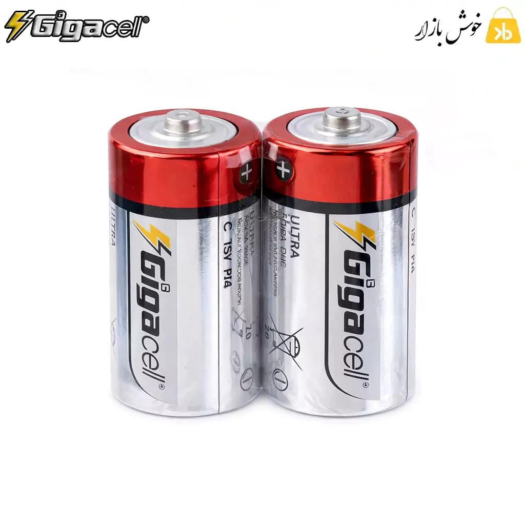 باتری متوسط گیگاسل (Gigacell) سایز C مدل Ultra Heavy Duty بسته ۲ عددی — تصویر ۲